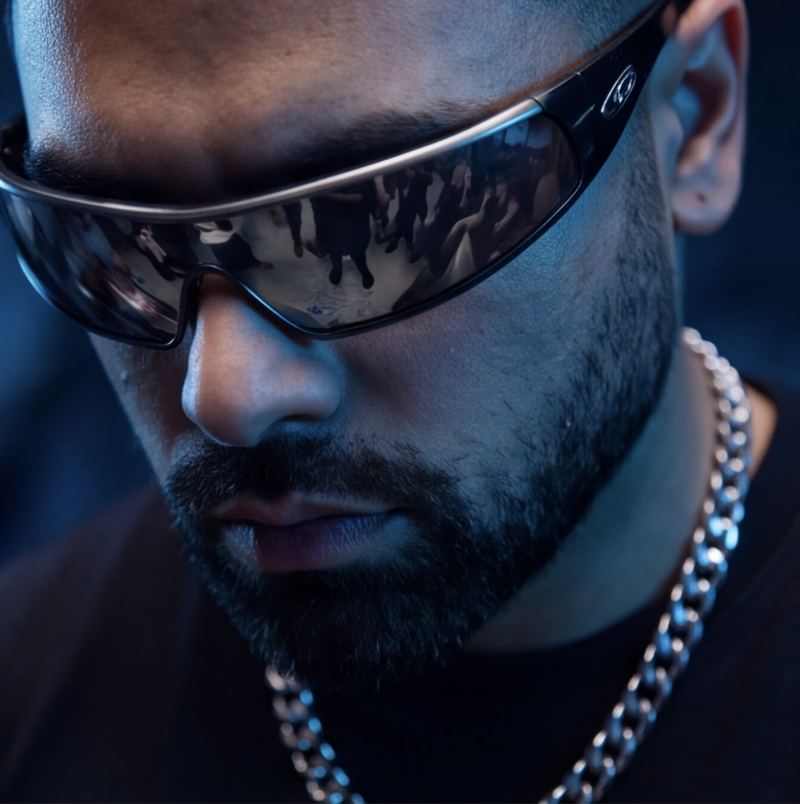 Primer plano de Danel Jammes con el público reflejado en las gafas